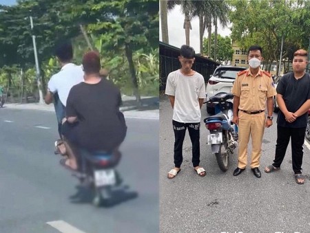 "Phạt nguội" 4,5 triệu đồng nam thanh niên bốc đầu xe máy tại huyện Gia Lâm