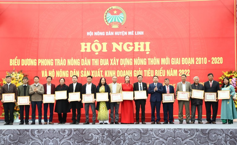 Huyện Mê Linh biểu dương 119 hộ nông dân sản xuất, kinh doanh giỏi tiêu biểu năm 2022