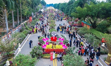 Gần 100 nghìn lượt người dự Lễ hội hoa Mê Linh 2022