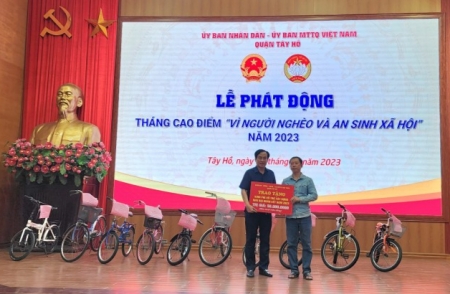 Quận Tây Hồ: Phát động Tháng cao điểm “Vì người nghèo và an sinh xã hội” năm 2023