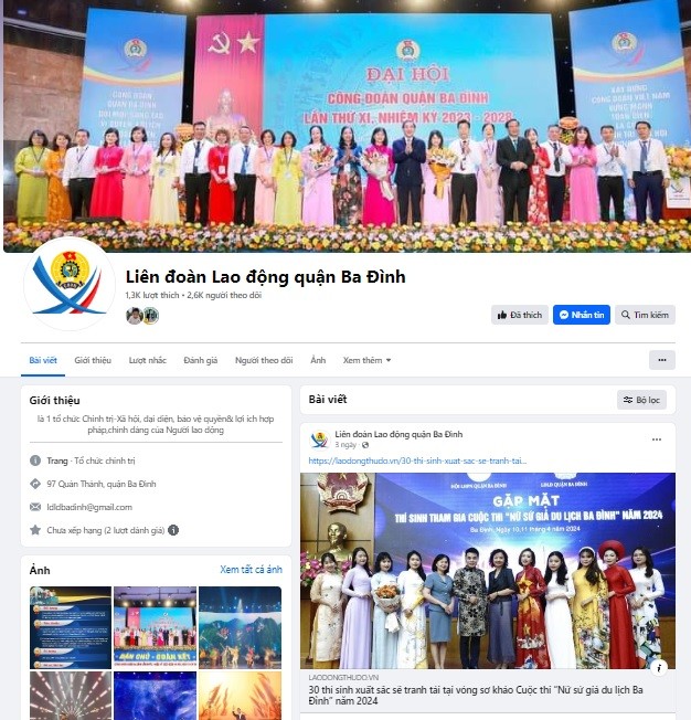 Ra mắt trang fanpage Liên đoàn Lao động quận Ba Đình