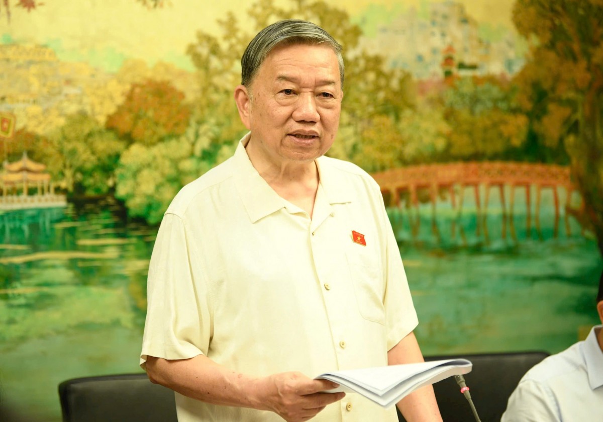 Tổng Bí thư Tô Lâm phát biểu tại phiên thảo luận ở Tổ 1
