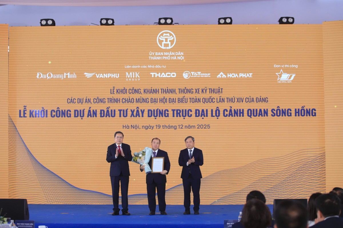 Lễ khởi công Dự án đầu tư xây dựng Trục Đại lộ cảnh quan sông Hồng