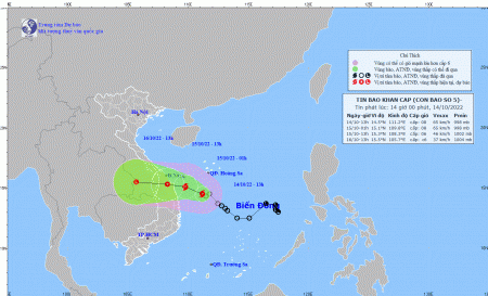 Bão số 5 dự báo đổ bộ Đà Nẵng - Quảng Ngãi vào chiều mai, Trung bộ có thể mưa đến 700mm từ chiều nay